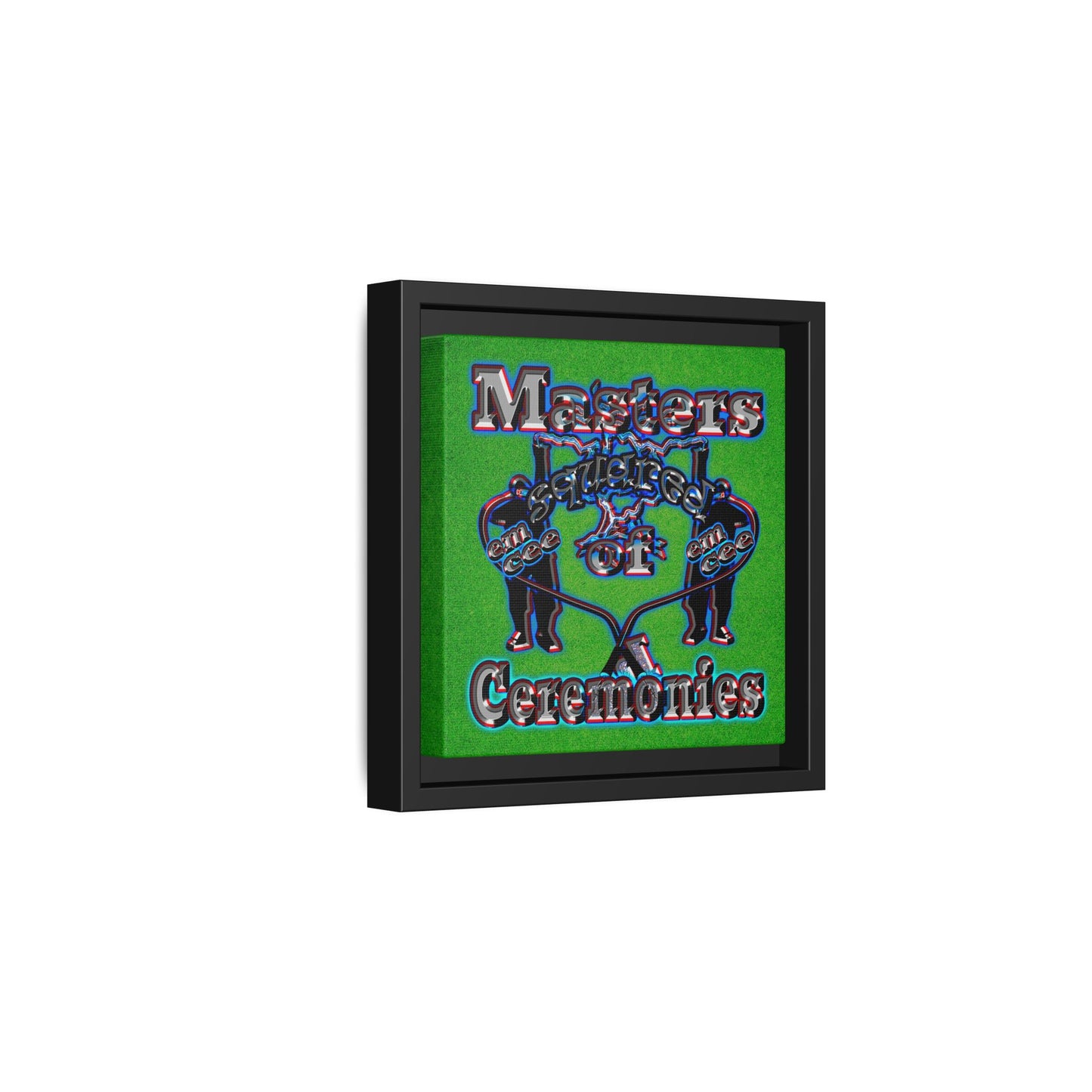 em cee squared - framed canvas art (green turf)