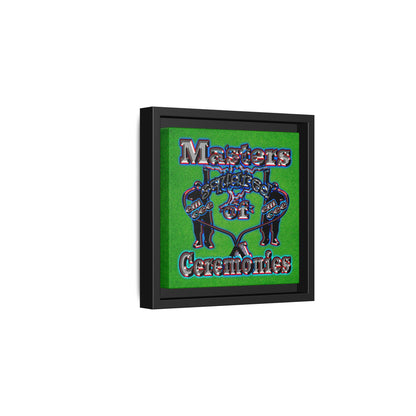 em cee squared - framed canvas art (green turf)