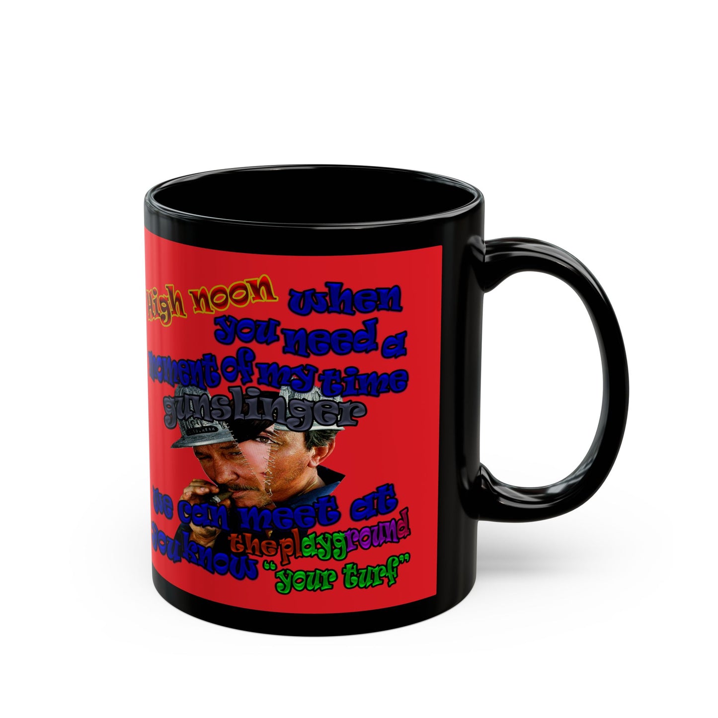 high noon - Black Mug (red)