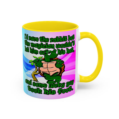 turtle race - Accent Mug (light blue-pink wave)