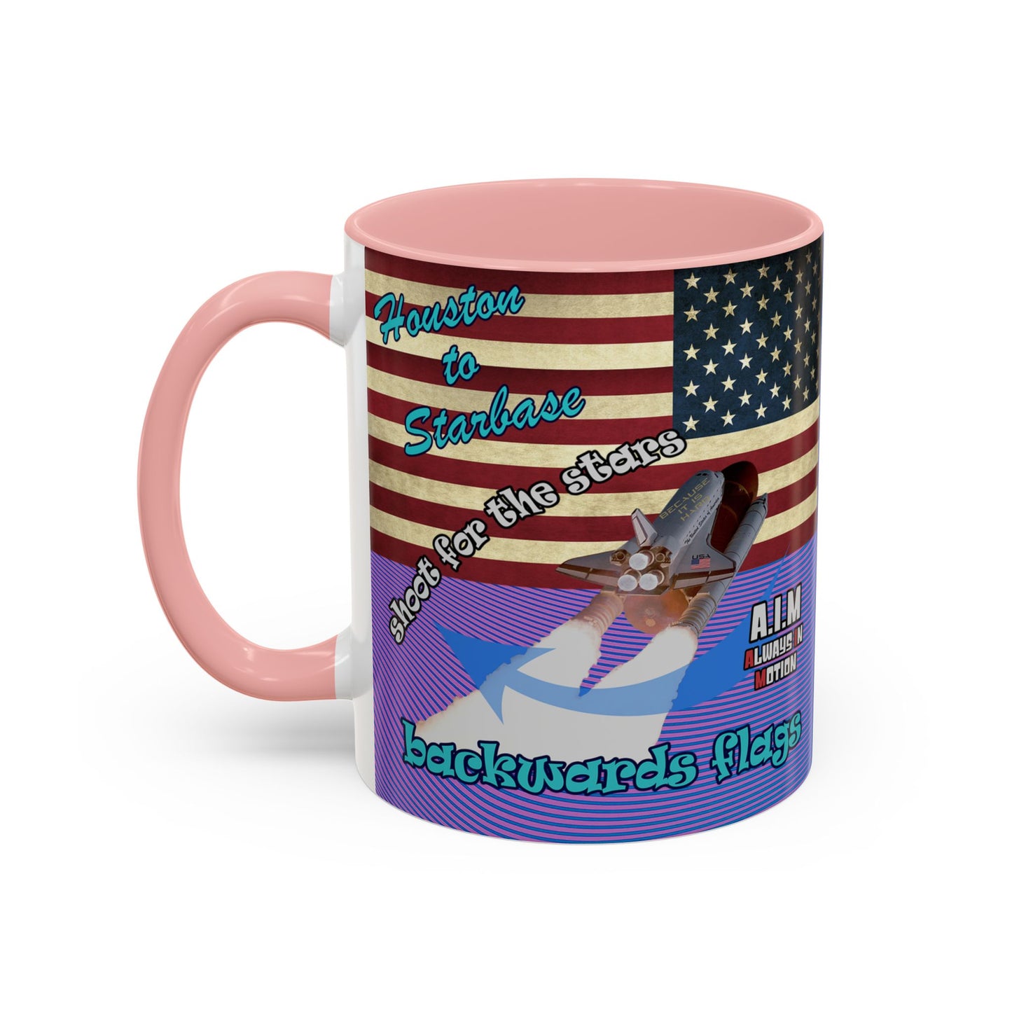 shoot for the stars - Accent Mug (light blue-purple wave)