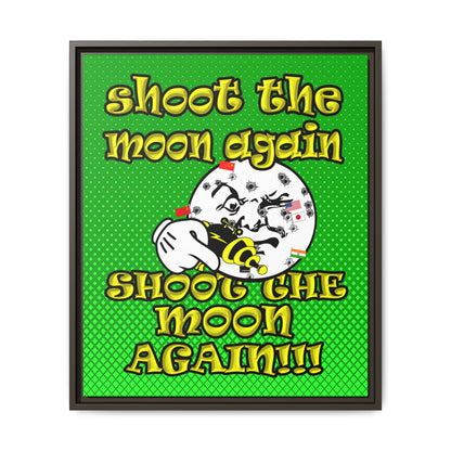shoot the moon again - framed canvas art (logo green)