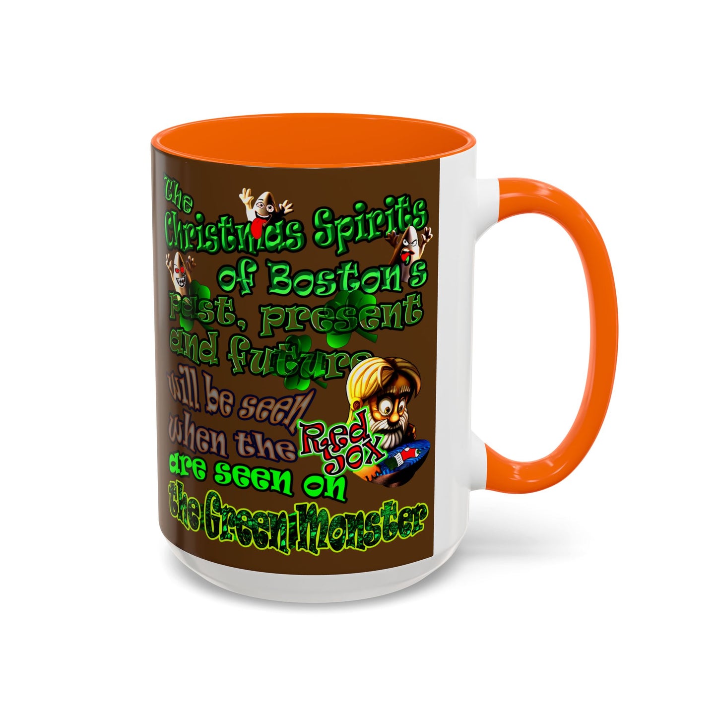 christmas spirits of boston - Accent Mug (brown)