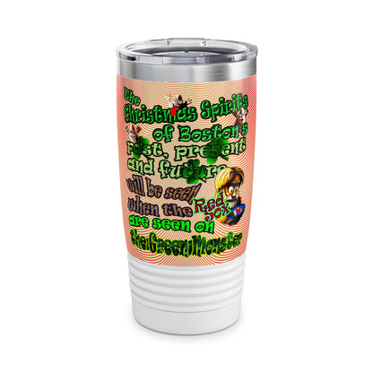 christmas spirits of boston - Ringneck Tumbler, 20oz (yellow-orange wave)