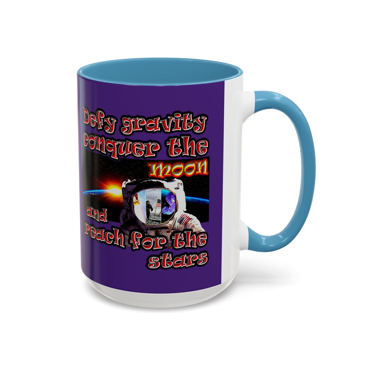defy conquer reach - Accent Mug (purple)