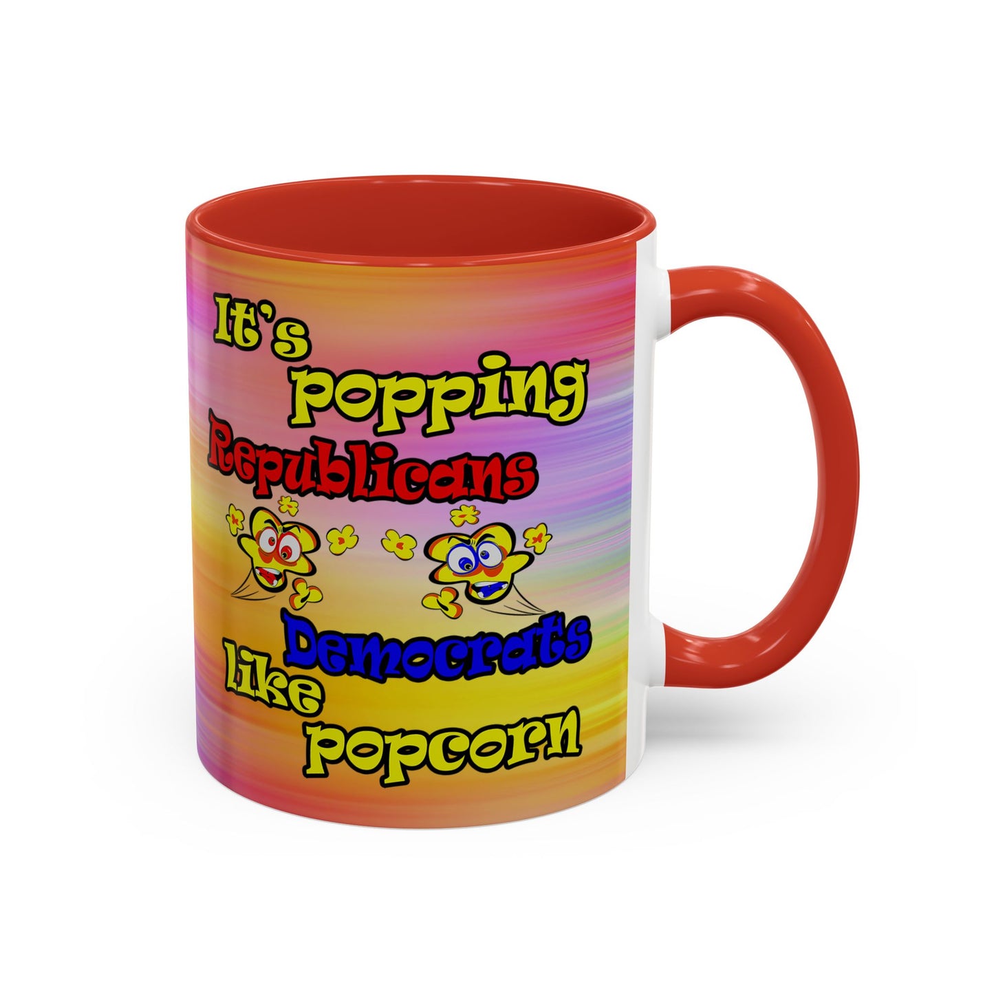 popping like popcorn - Accent Mug (color blur)