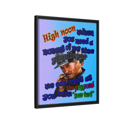 high noon - framed canvas art (light blue-purple wave)