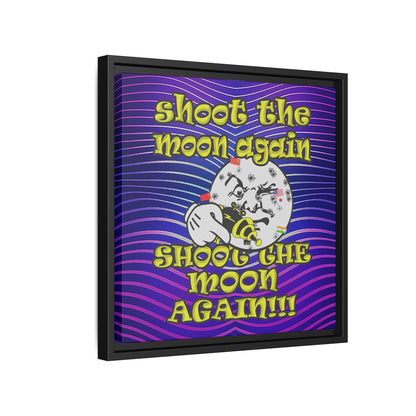 shoot the moon again - framed canvas art (purple wave)