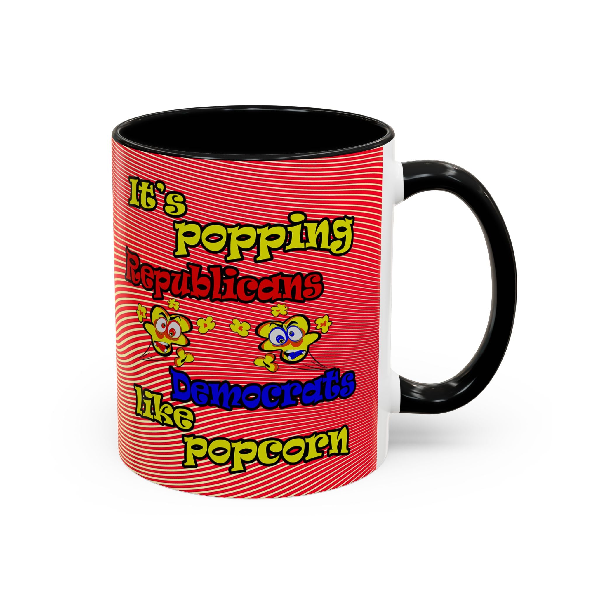 popping like popcorn - Accent Mug (yellow-orange wave)