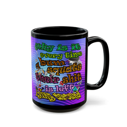 the bum's shit - Black Mug (purple wave)