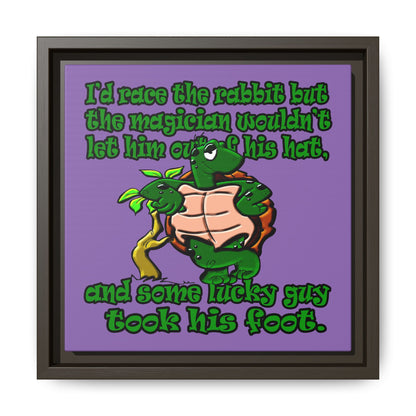 turtle race - framed canvas art (light purple)