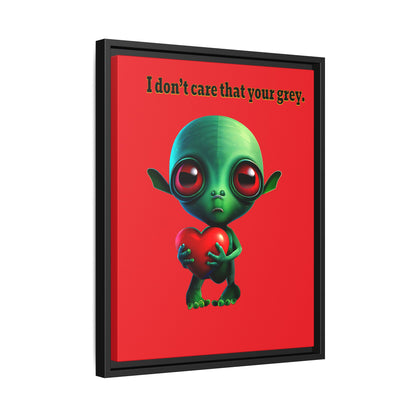 I don't care that your grey - framed canvas art (red)