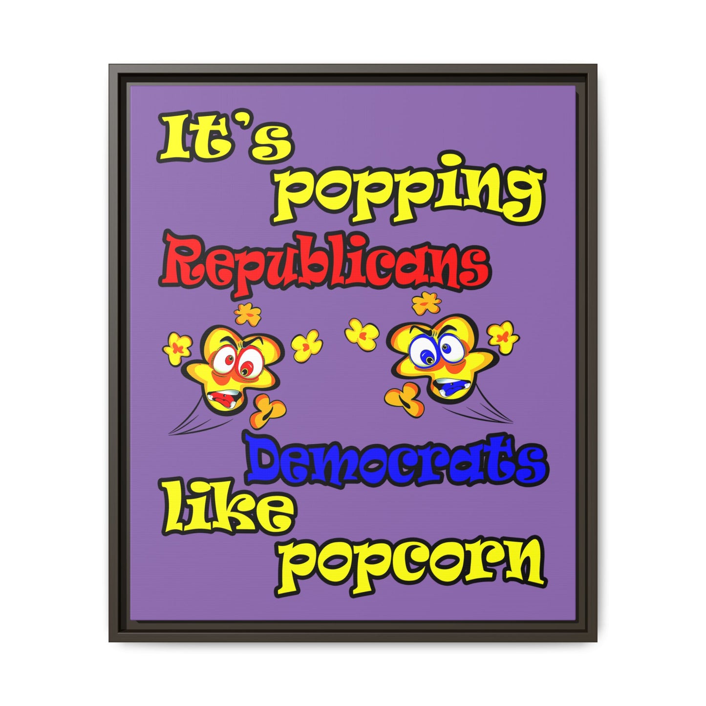 popping like popcorn - framed canvas art (light purple)