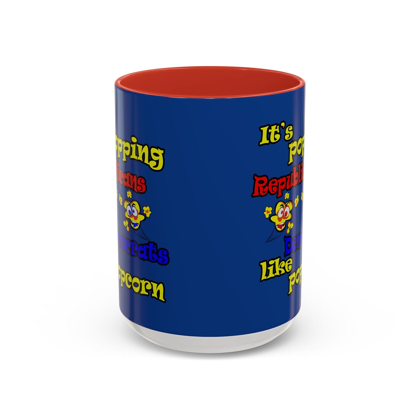 popping like popcorn - Accent Mug (dark blue)