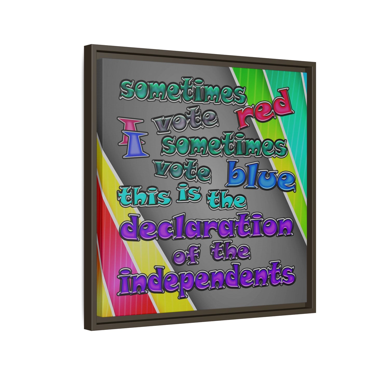 declaration of the independents - framed canvas art (rainbow split)