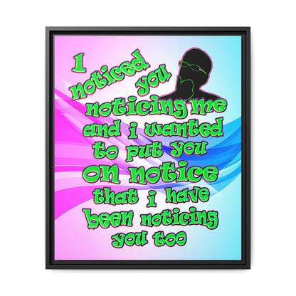 noticed you noticing - framed canvas art (light blue-pink wave)