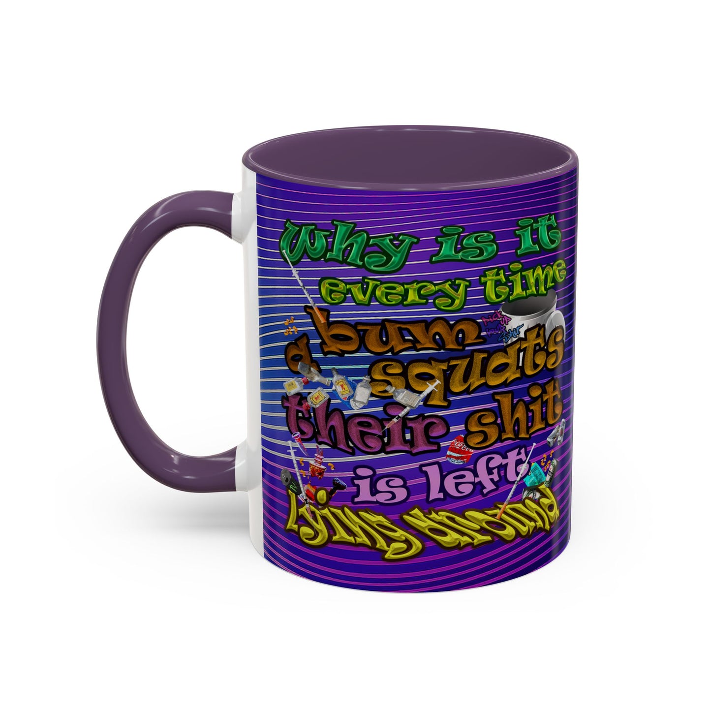the bum's shit - Accent Mug (purple wave)