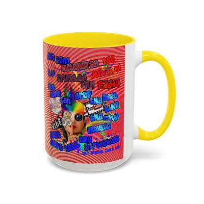 drop the beat - Accent Mug (yellow-orange wave)