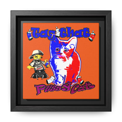 tag that - framed canvas art (orange)