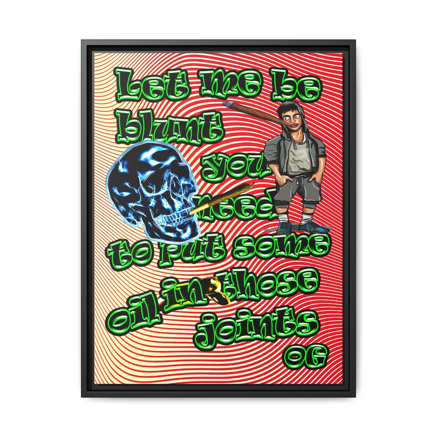 og - framed canvas art (yellow-orange wave)