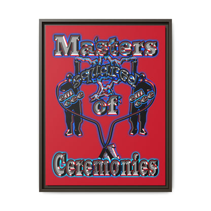 em cee squared - framed canvas art (dark red)