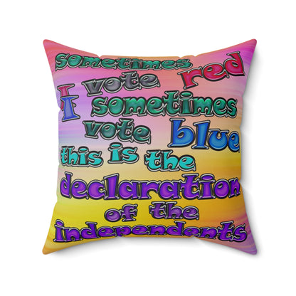 declaration of the independents - Spun Polyester Square Pillow - (color blur)