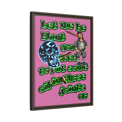 og - framed canvas art (light pink)