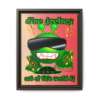 disc jockey - framed canvas art (yellow-orange wave)