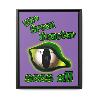 green monster - framed canvas art (light purple)