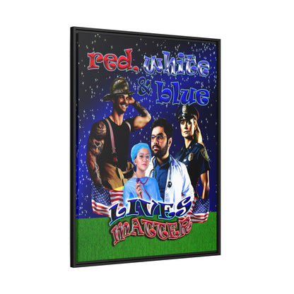 rw&b lives matter - framed canvas art ('snoops' background)