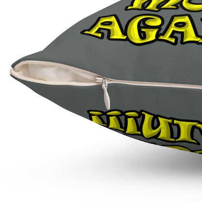 shoot the moon again - Spun Polyester Square Pillow - (dark grey)