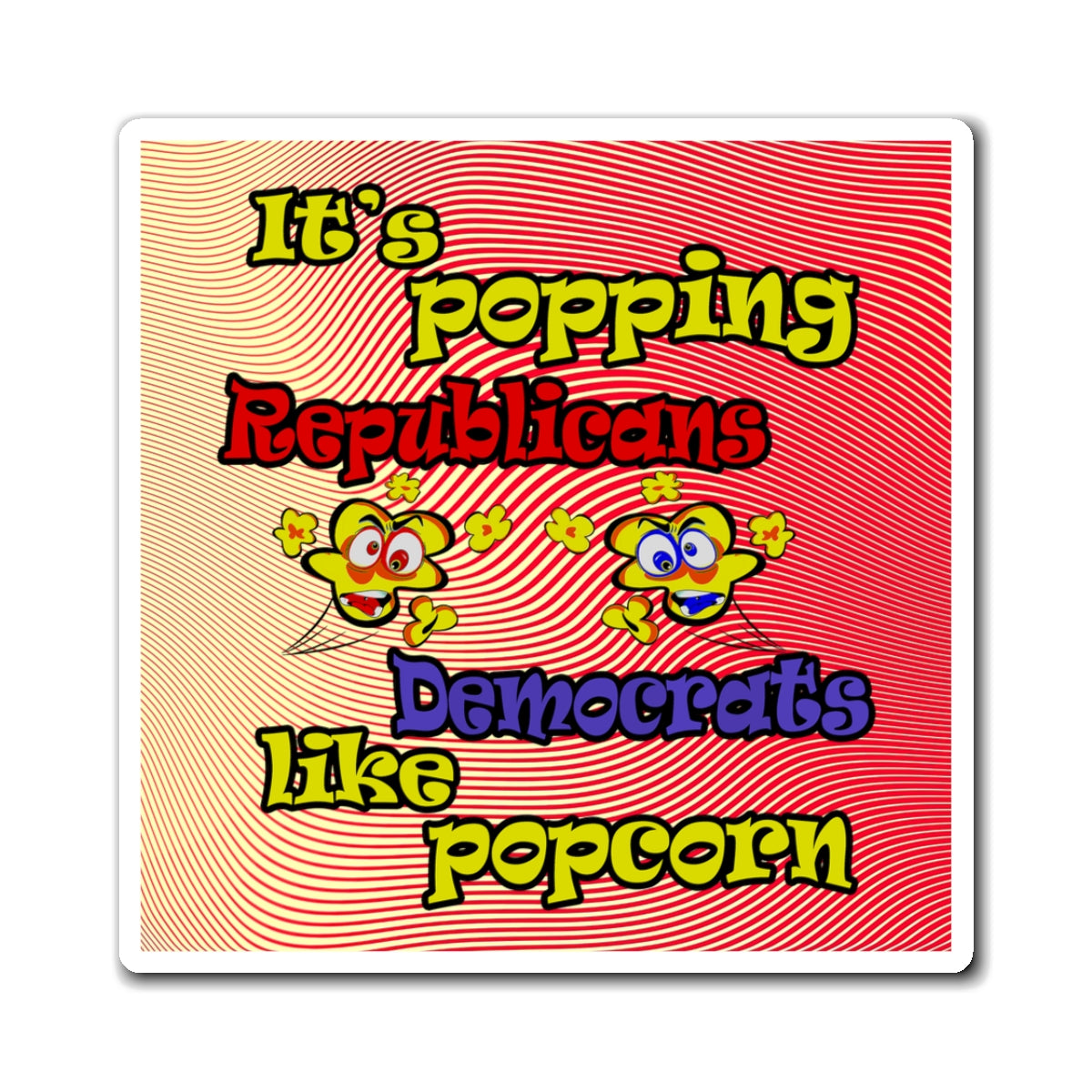popping like popcorn - Magnets - (yellow-orange wave)