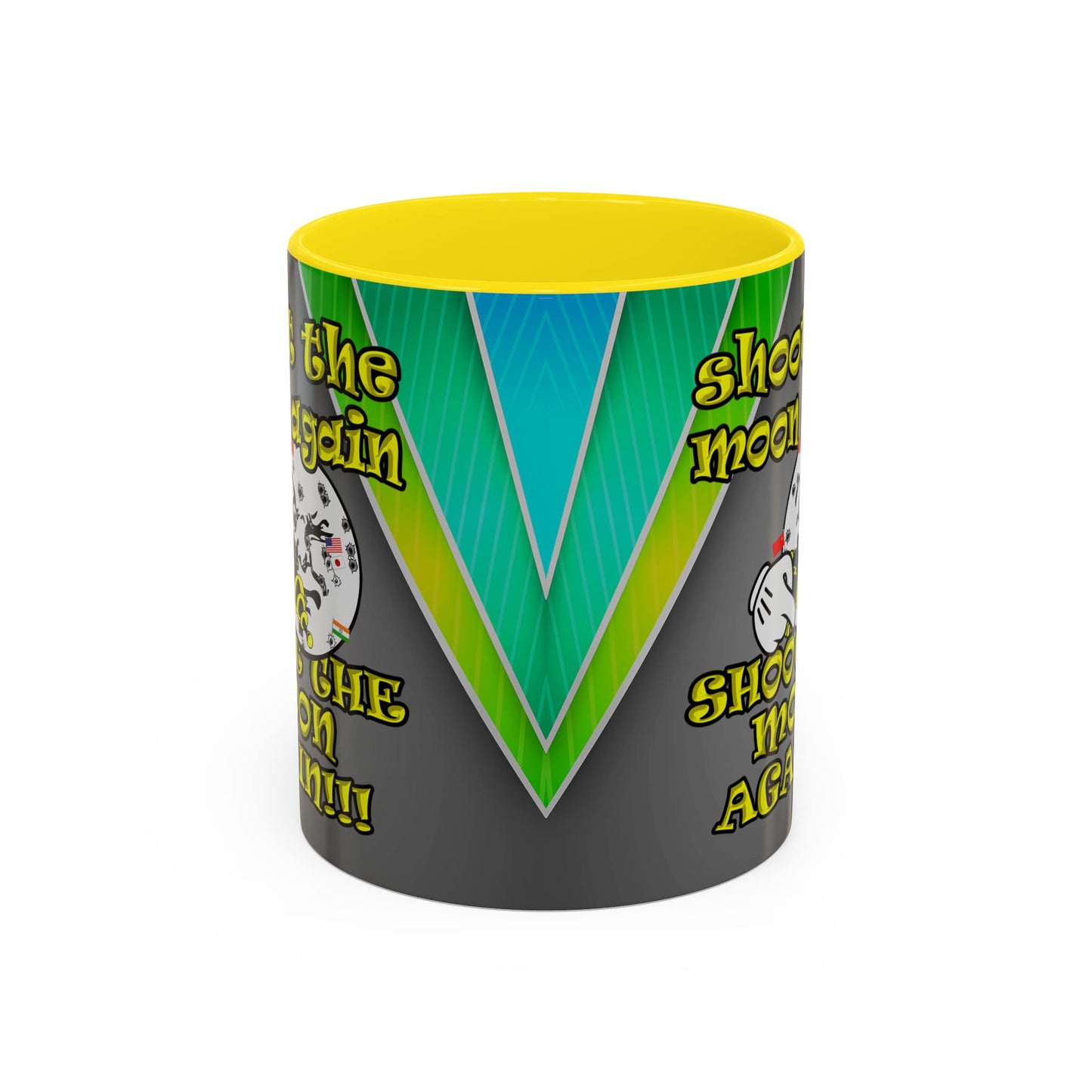 shoot the moon again - Accent Mug (rainbow split)