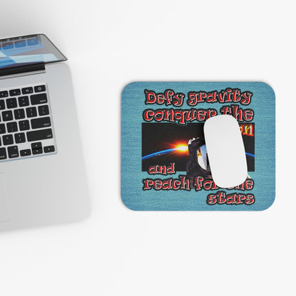 defy conquer reach - Mouse Pad (Rectangle) (faded blue)