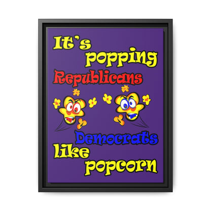popping like popcorn - framed canvas art (purple)