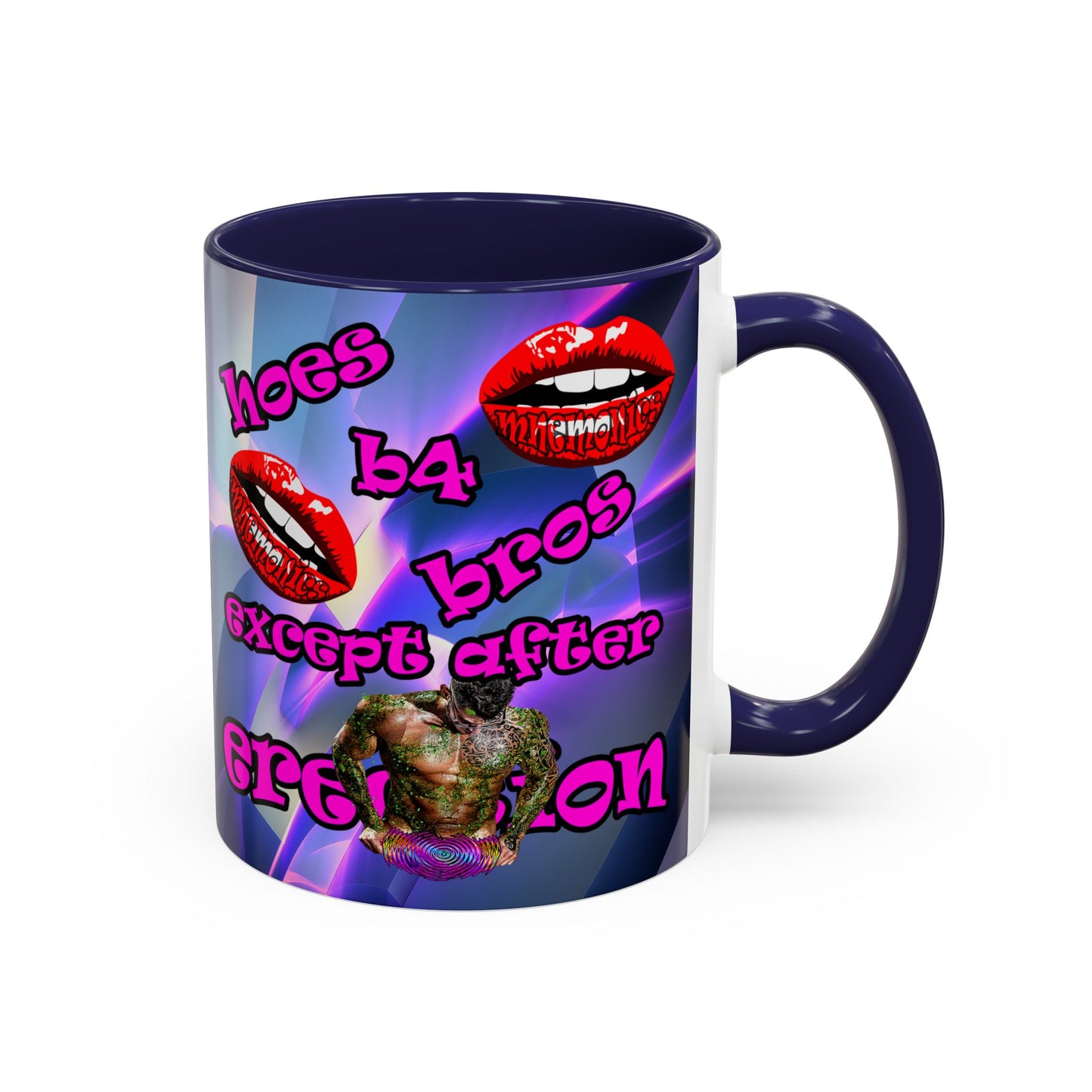 hoes b4 bros - Accent Mug (grey-pink wave)
