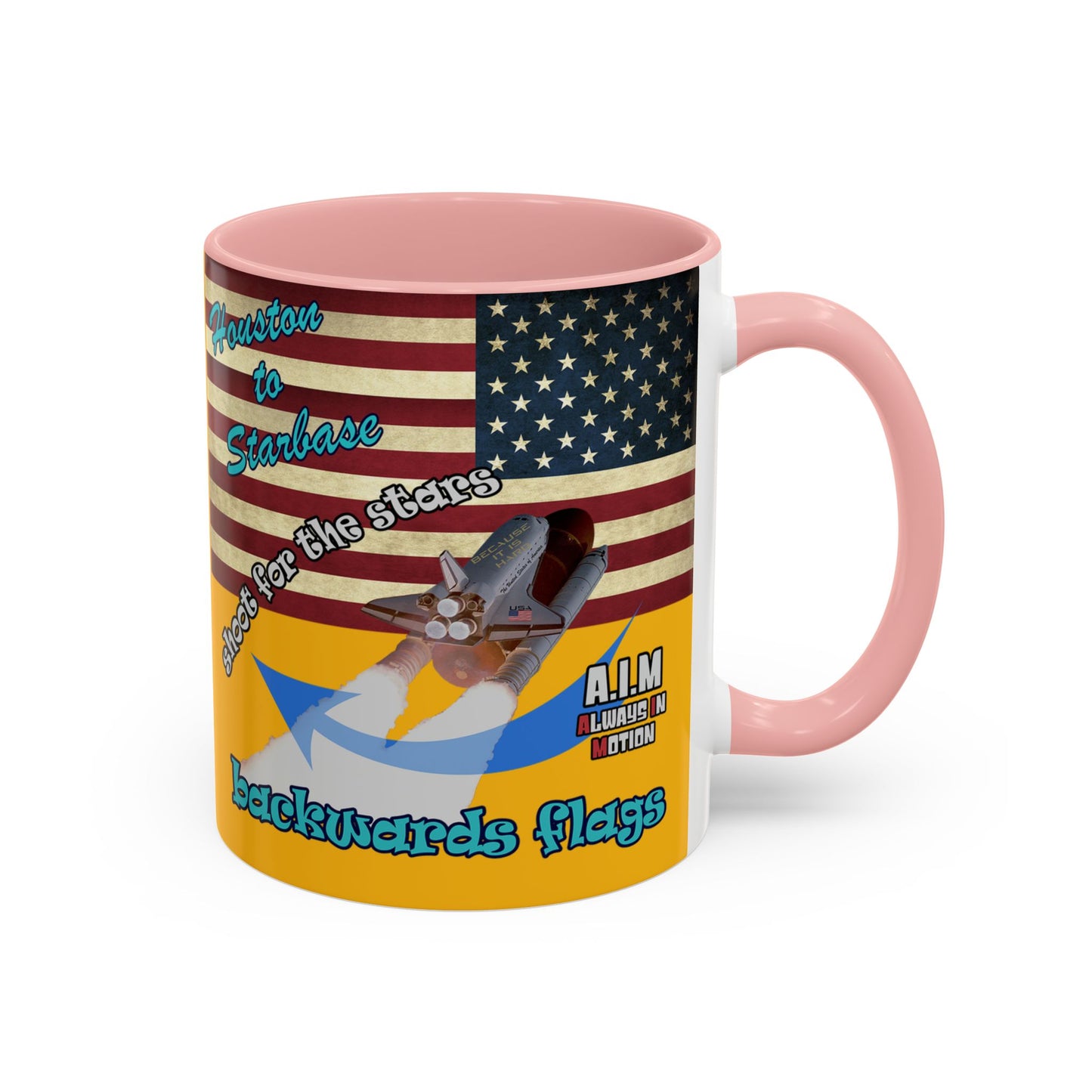 shoot for the stars - Accent Mug (yellow)