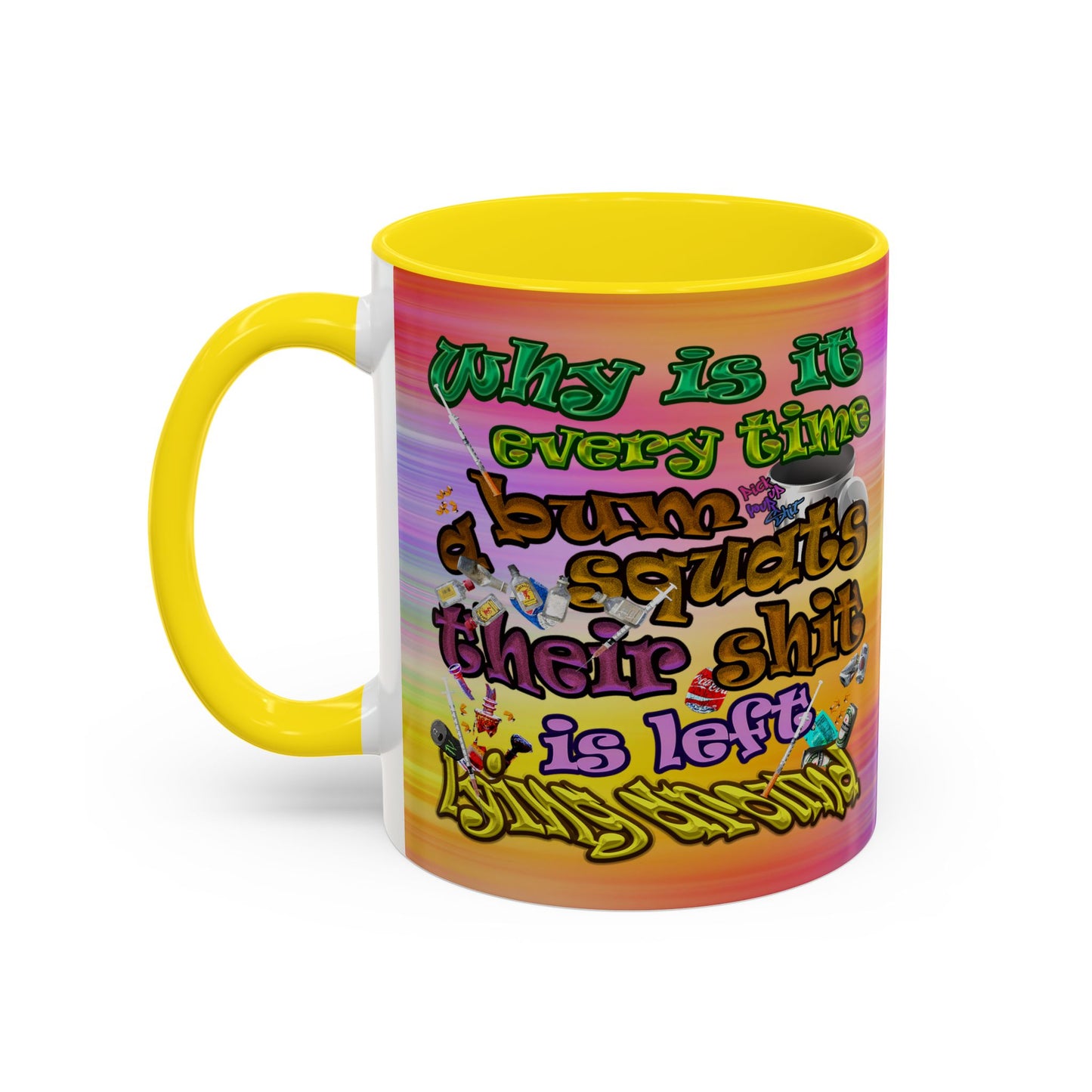 the bum's shit - Accent Mug (color blur)