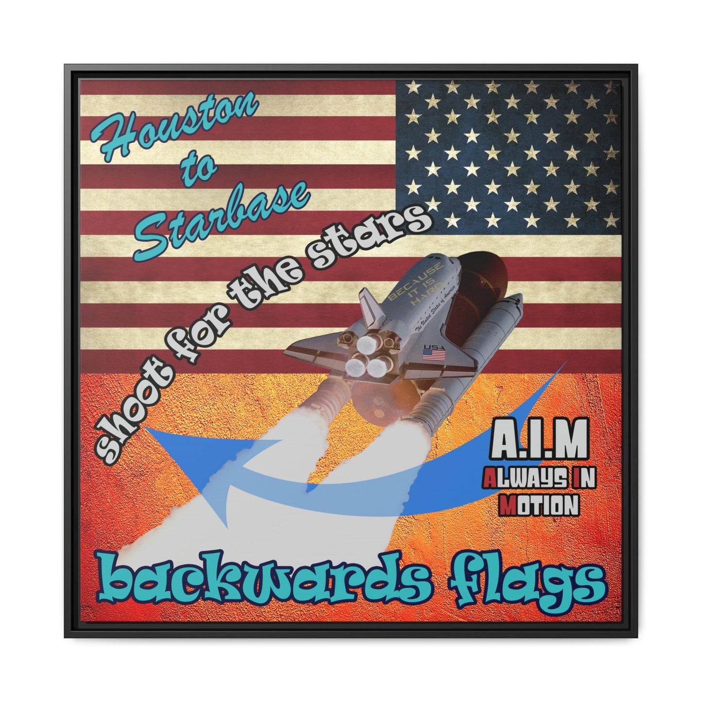 shoot for the stars - framed canvas art (burnt orange)