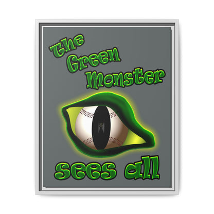 green monster - framed canvas art (dark grey)
