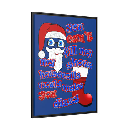 santa's shoes - framed canvas art (dark blue)
