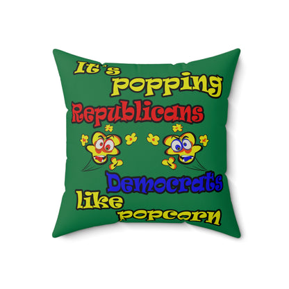 popping like popcorn - Faux Suede Square Pillow - (dark green)