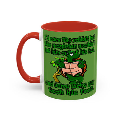 turtle race - Accent Mug (green)