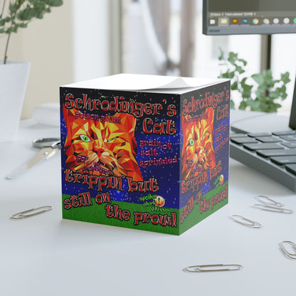 schrodinger's cat - note cube ('snoops' background)