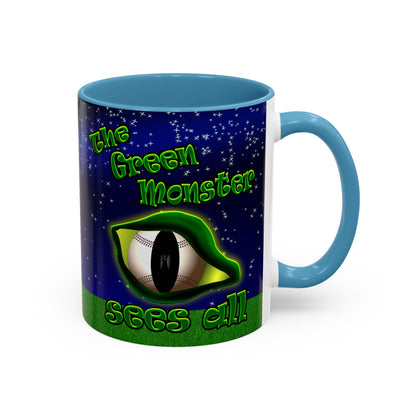 green monster - Accent Mug ('snoops' background)
