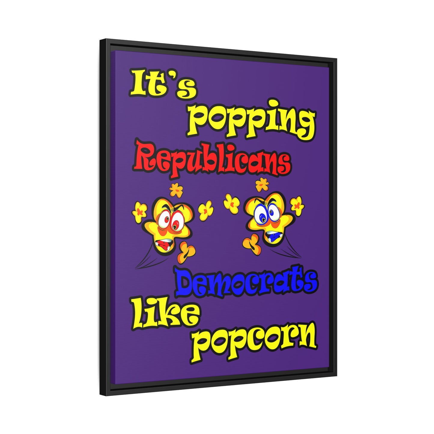popping like popcorn - framed canvas art (purple)