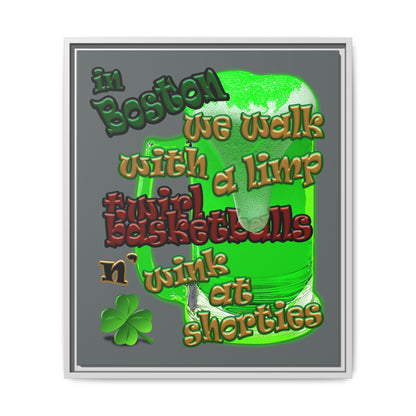 celtics logo - framed canvas art (dark grey)