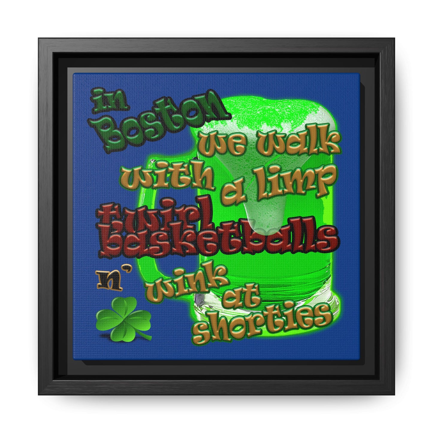 celtics logo - framed canvas art (dark blue)