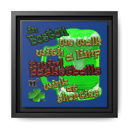 celtics logo - framed canvas art (dark blue)