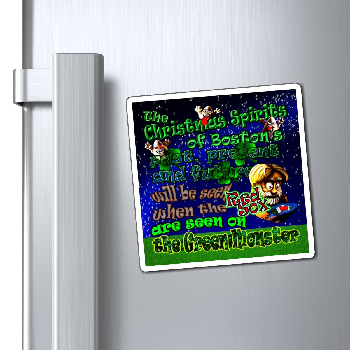 christmas spirits of boston - Magnets - ('snoops' background)